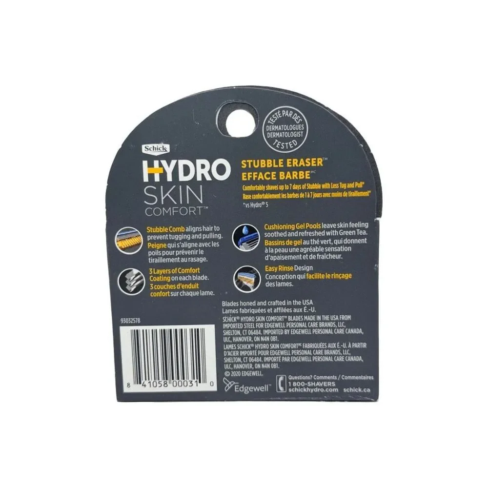 Schick Hydro Skin Comfort Stubble Eraser Razor Refills - 4 Packs